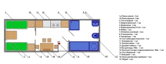 Чертеж Вагон-дом на 4-х человек комфорт 8000х2500 мм